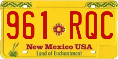 NM license plate 961RQC