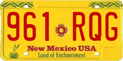 NM license plate 961RQG