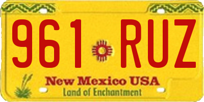 NM license plate 961RUZ