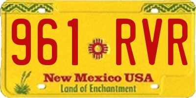 NM license plate 961RVR