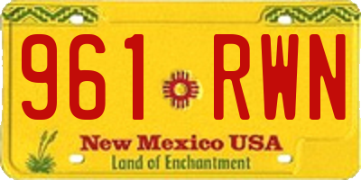NM license plate 961RWN