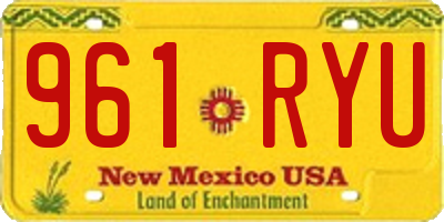 NM license plate 961RYU