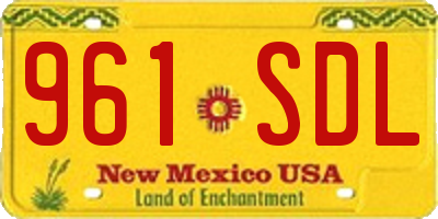 NM license plate 961SDL