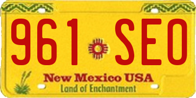 NM license plate 961SEO