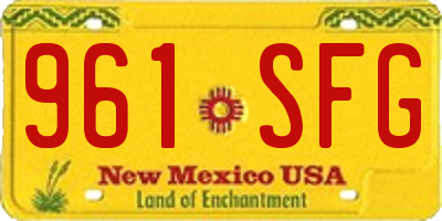NM license plate 961SFG