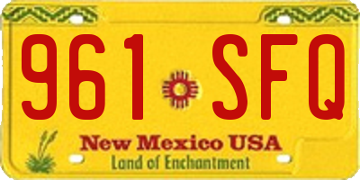 NM license plate 961SFQ
