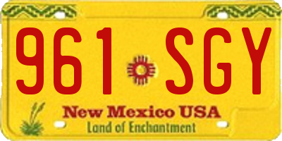 NM license plate 961SGY