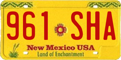 NM license plate 961SHA