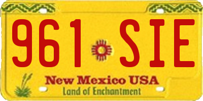 NM license plate 961SIE