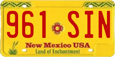 NM license plate 961SIN