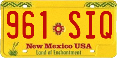 NM license plate 961SIQ
