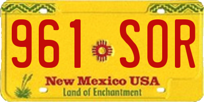 NM license plate 961SOR