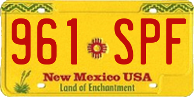 NM license plate 961SPF