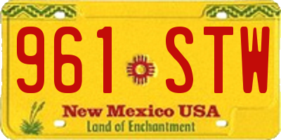 NM license plate 961STW