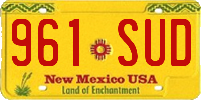NM license plate 961SUD