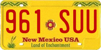 NM license plate 961SUU