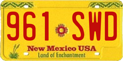NM license plate 961SWD