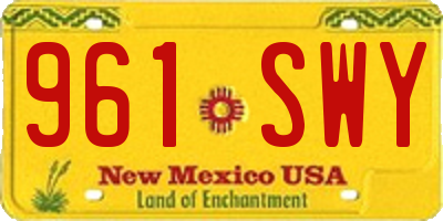 NM license plate 961SWY