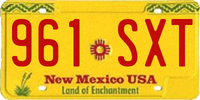 NM license plate 961SXT