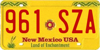 NM license plate 961SZA