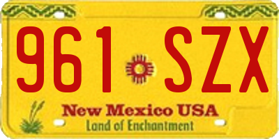 NM license plate 961SZX