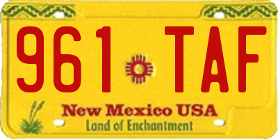NM license plate 961TAF