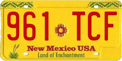 NM license plate 961TCF