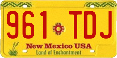 NM license plate 961TDJ