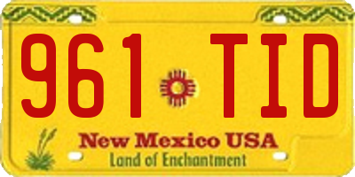 NM license plate 961TID