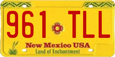 NM license plate 961TLL