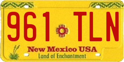 NM license plate 961TLN