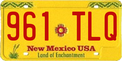 NM license plate 961TLQ