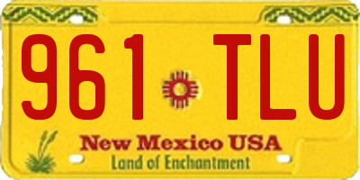 NM license plate 961TLU