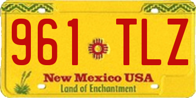 NM license plate 961TLZ