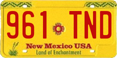NM license plate 961TND