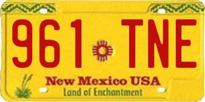 NM license plate 961TNE