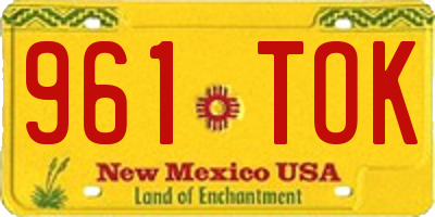 NM license plate 961TOK