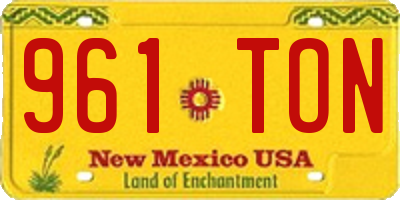 NM license plate 961TON