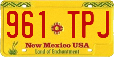 NM license plate 961TPJ