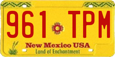 NM license plate 961TPM