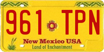 NM license plate 961TPN