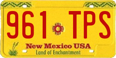 NM license plate 961TPS
