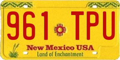 NM license plate 961TPU