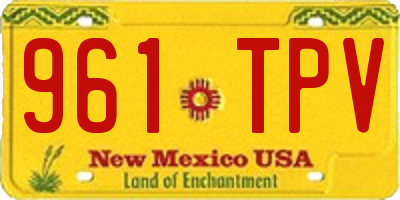 NM license plate 961TPV