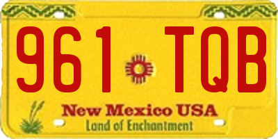 NM license plate 961TQB