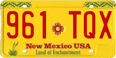NM license plate 961TQX