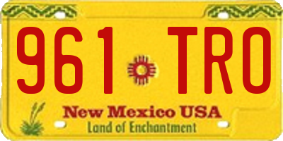 NM license plate 961TRO
