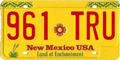 NM license plate 961TRU