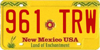 NM license plate 961TRW