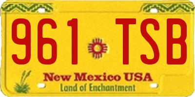 NM license plate 961TSB